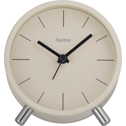 Hama Radio Clock Flores analogue w/o ticking, grey/beige   222229