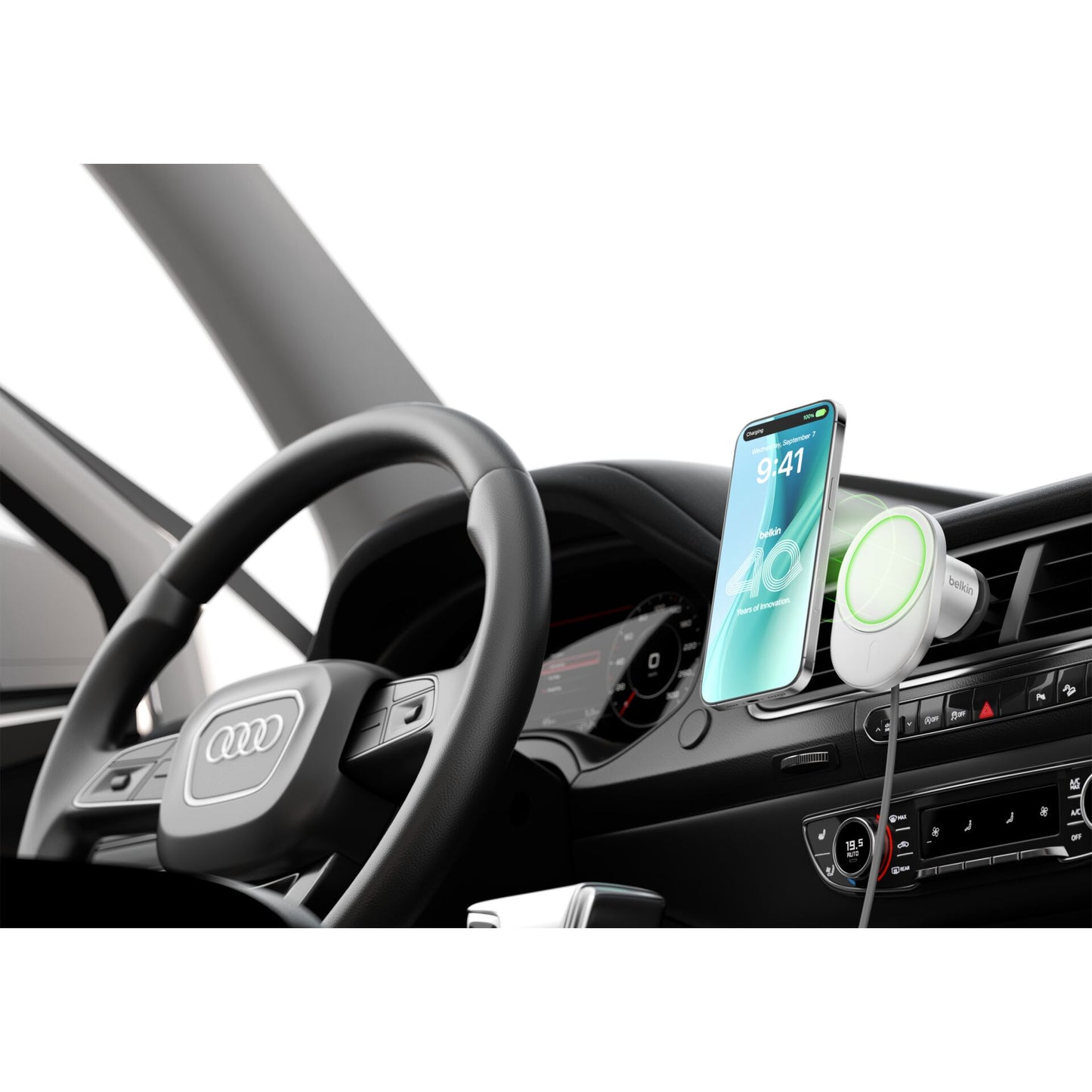 Belkin Magn.wireless Car Charger with Qi2(15W),incl.20W PowerSup.