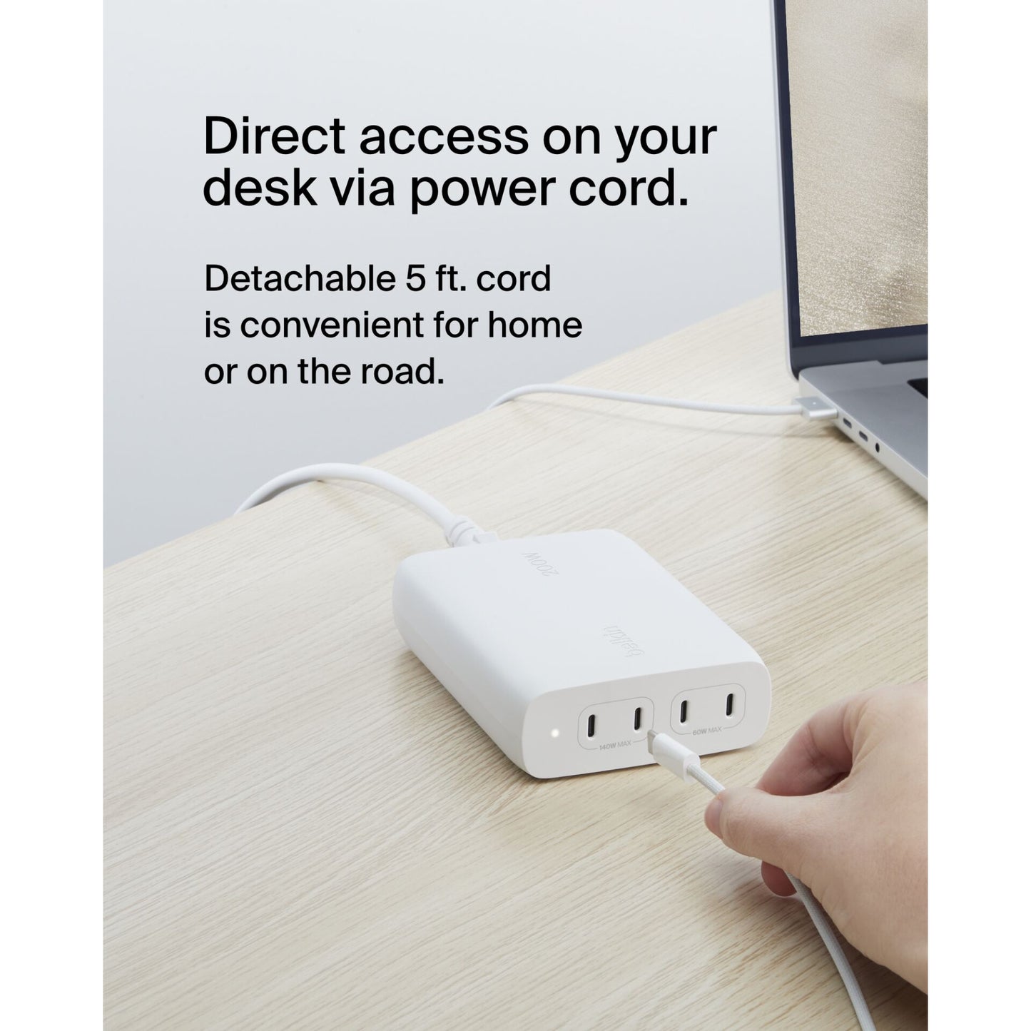 Belkin BOOST Charge PRO 200Watt 4-Port USB-C GaN Char.WCH015vfWH