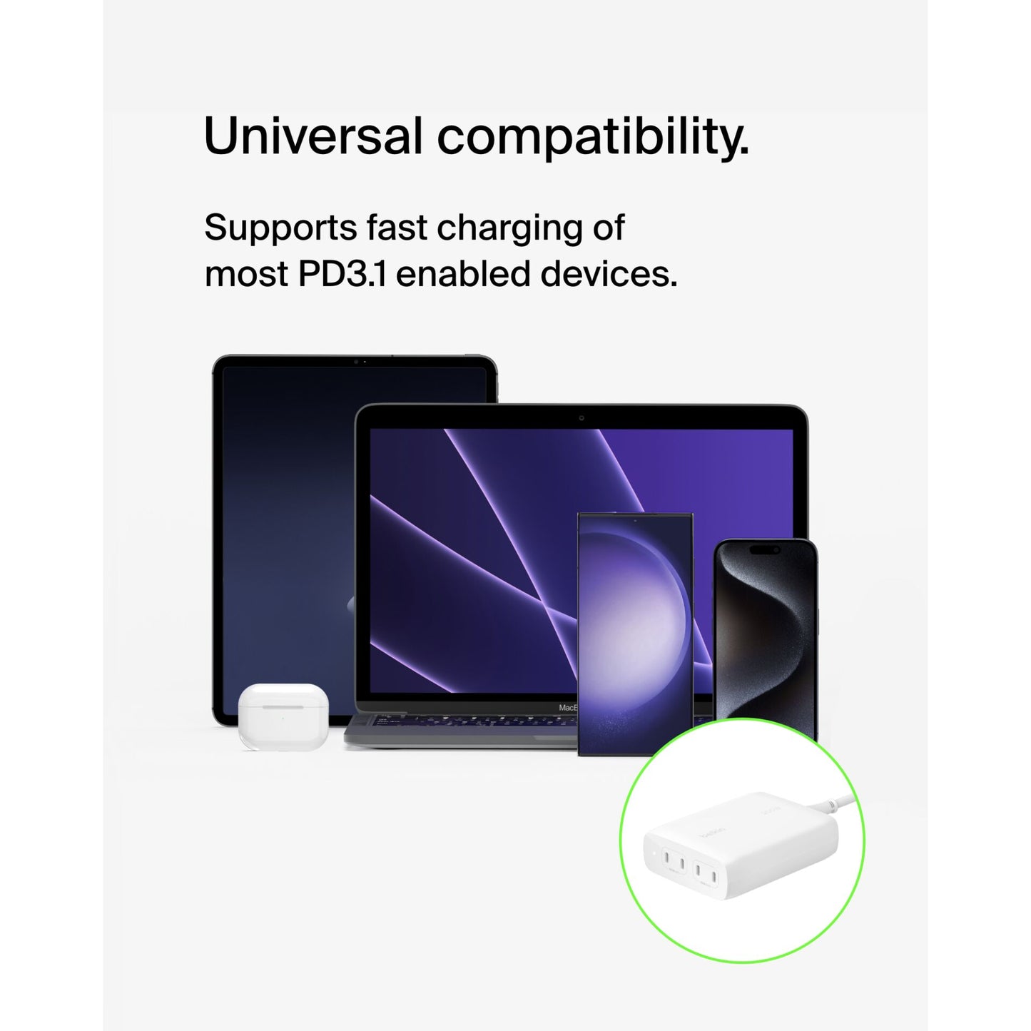 Belkin BOOST Charge PRO 200Watt 4-Port USB-C GaN Char.WCH015vfWH