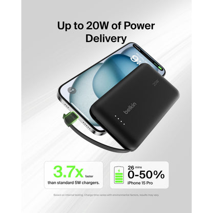 Belkin BOOST Charge Powerbk. 20W 10.000mAh USB-C black BPB021hqBK