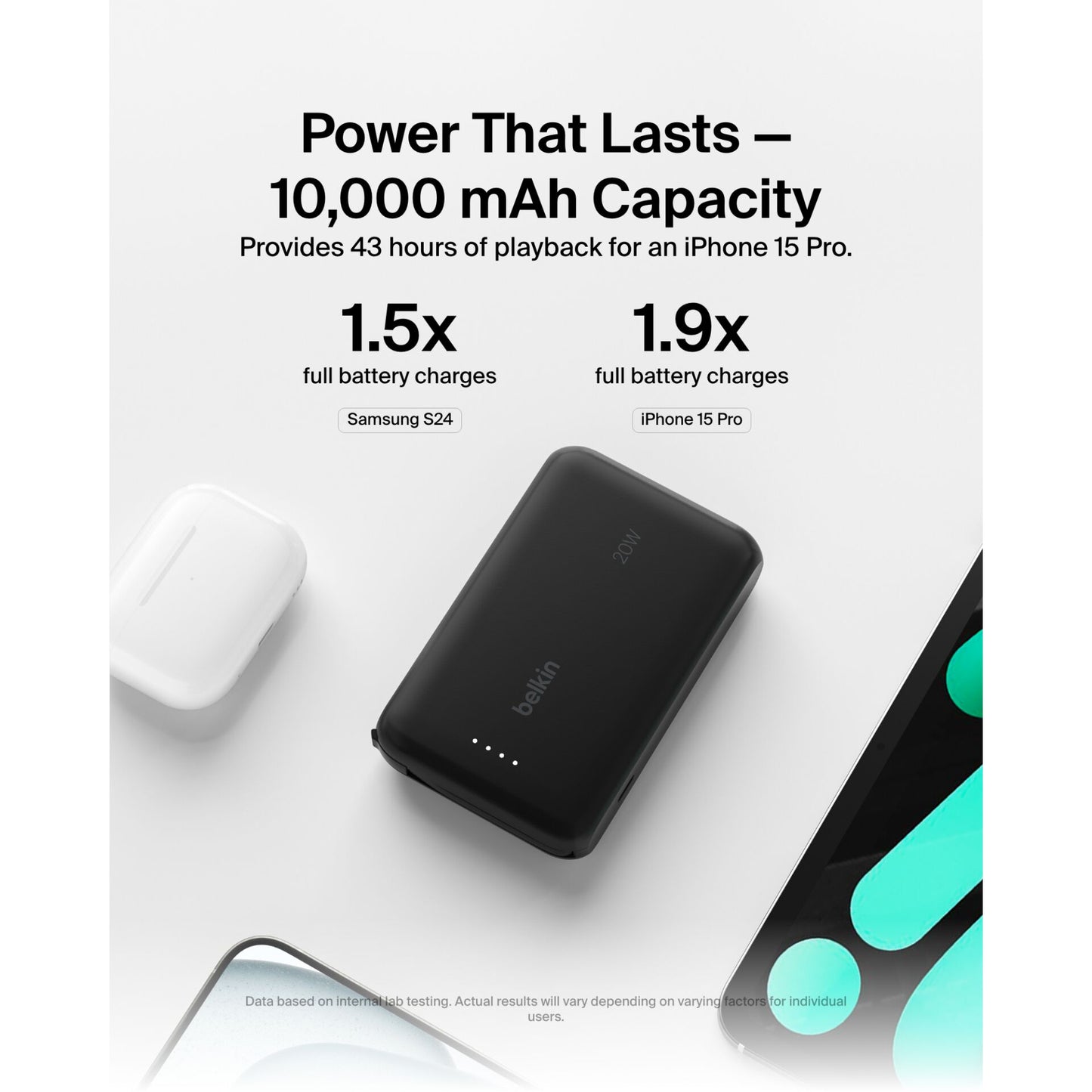 Belkin BOOST Charge Powerbk. 20W 10.000mAh USB-C black BPB021hqBK