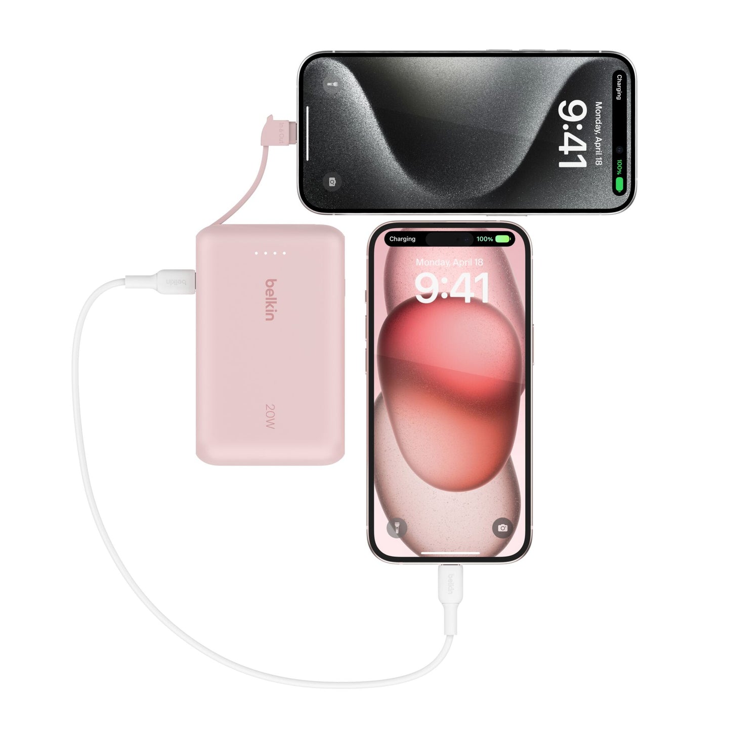 Belkin BOOST Charge Powerbk. 20W 10.000mAh USB-C pink BPB021hqPK