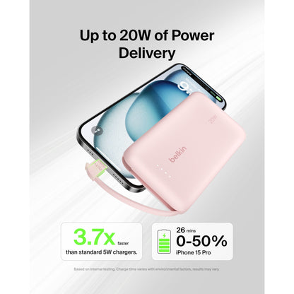 Belkin BOOST Charge Powerbk. 20W 10.000mAh USB-C pink BPB021hqPK