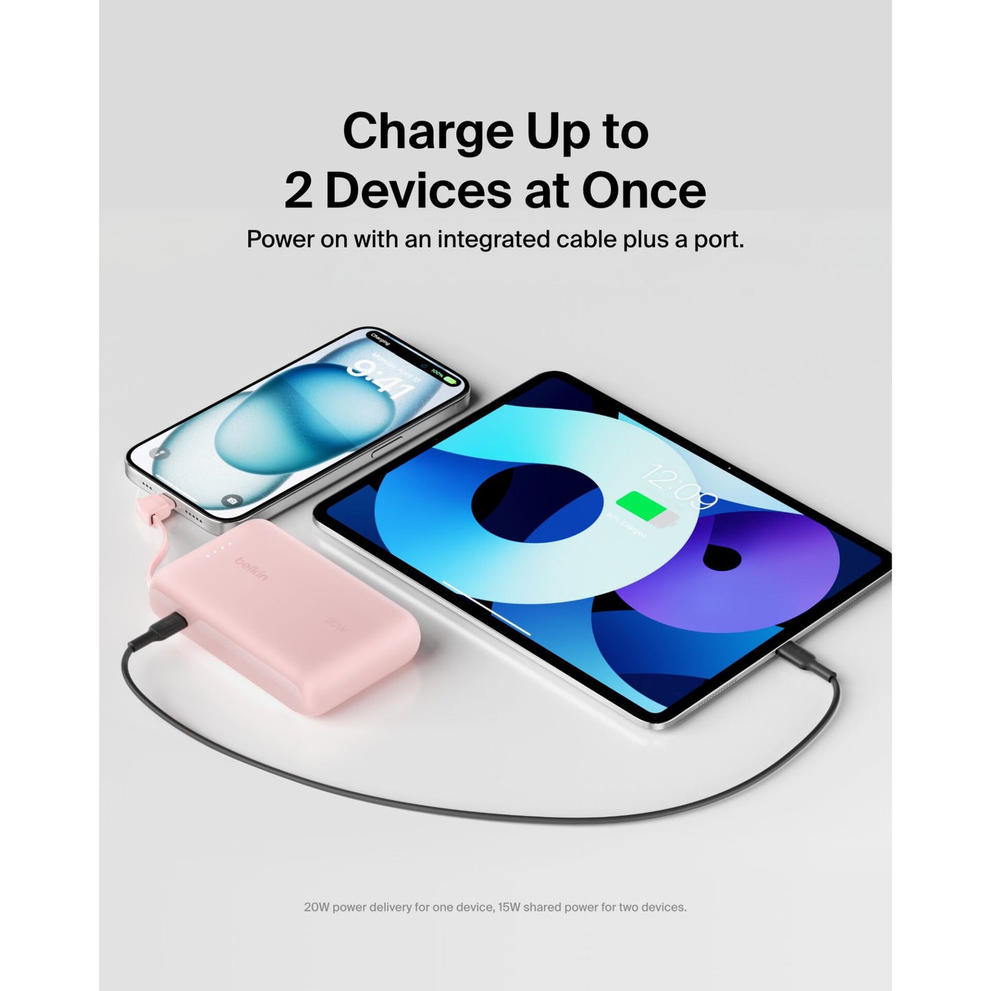 Belkin BOOST Charge Powerbk. 20W 10.000mAh USB-C pink BPB021hqPK