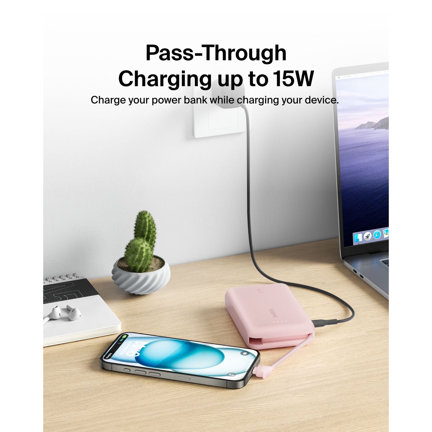 Belkin BOOST Charge Powerbk. 20W 10.000mAh USB-C pink BPB021hqPK