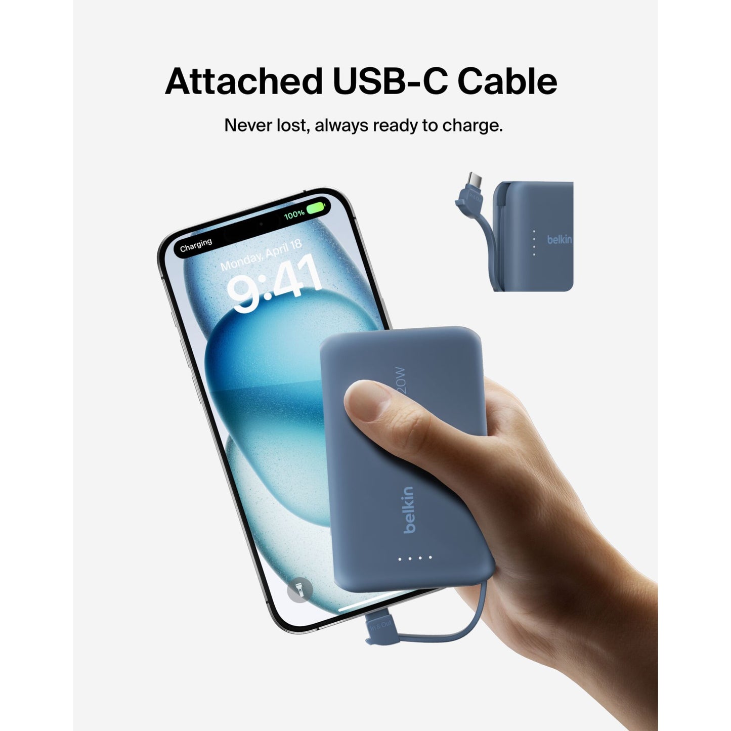 Belkin BOOST Charge Powerbk. 20W 10.000mAh USB-C blue BPB021hqBL