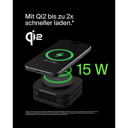 Belkin Boost Charge PRO Qi2 3in1 magn.Reiselade.+Tipps WIZ024hqBK