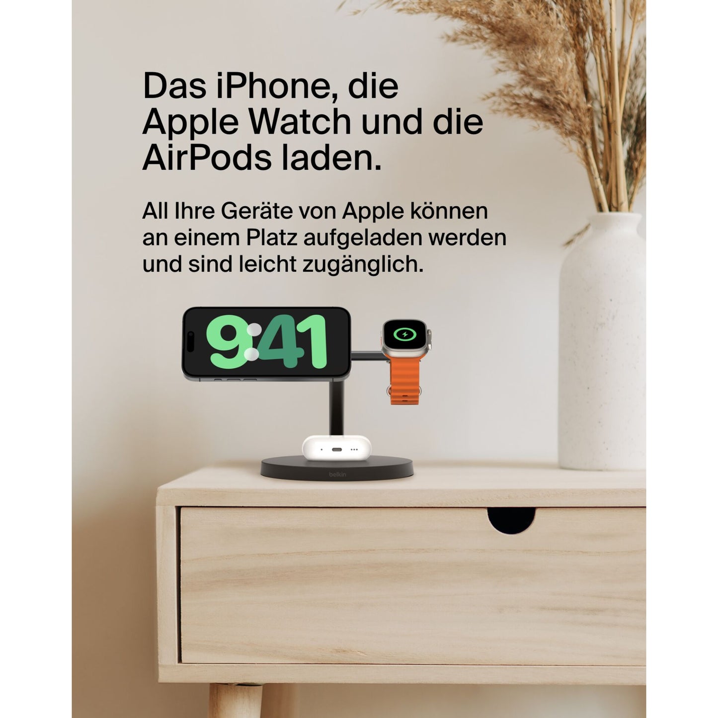 Belkin BOOST CHARGE PRO Qi2 3in1 magn.Charg.St.15W bl. WIZ032kqBK