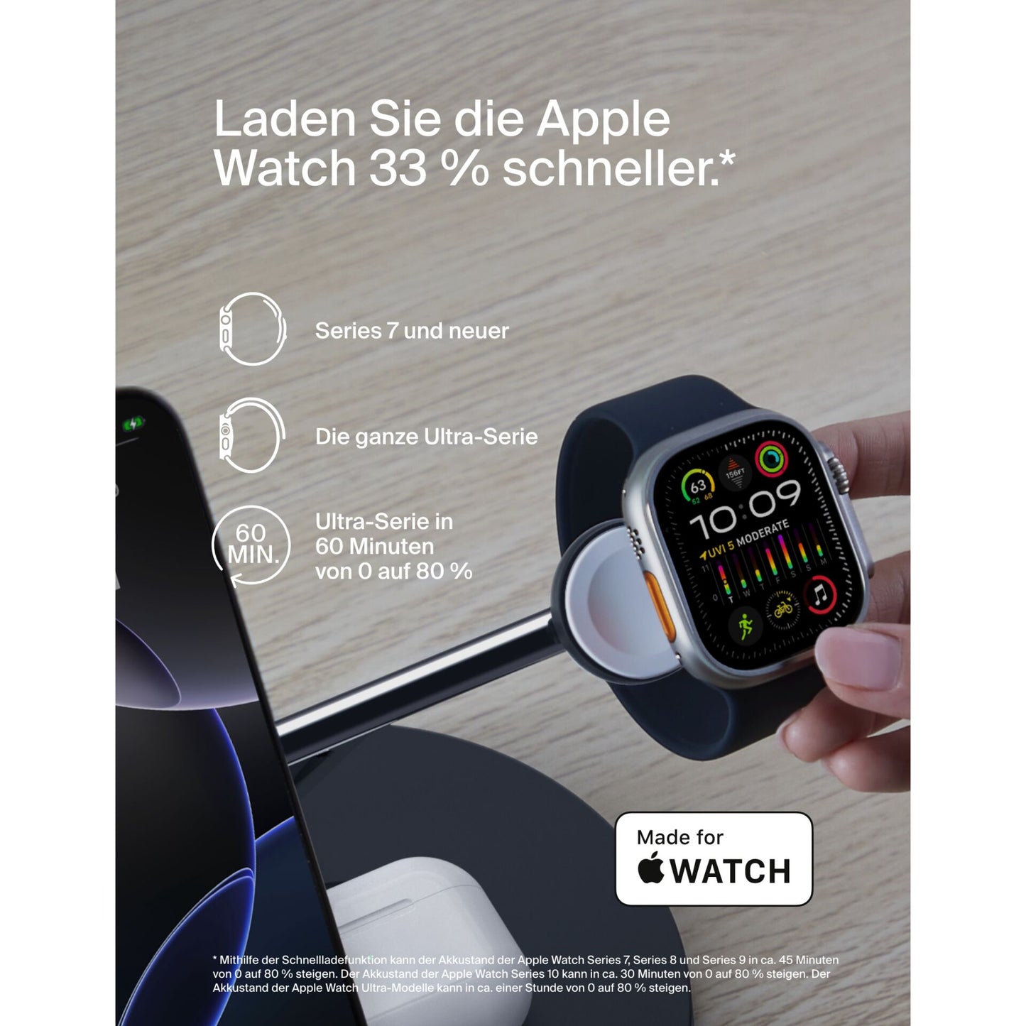 Belkin BOOST CHARGE PRO Qi2 3in1 magn.Charg.St.15W bl. WIZ032kqBK