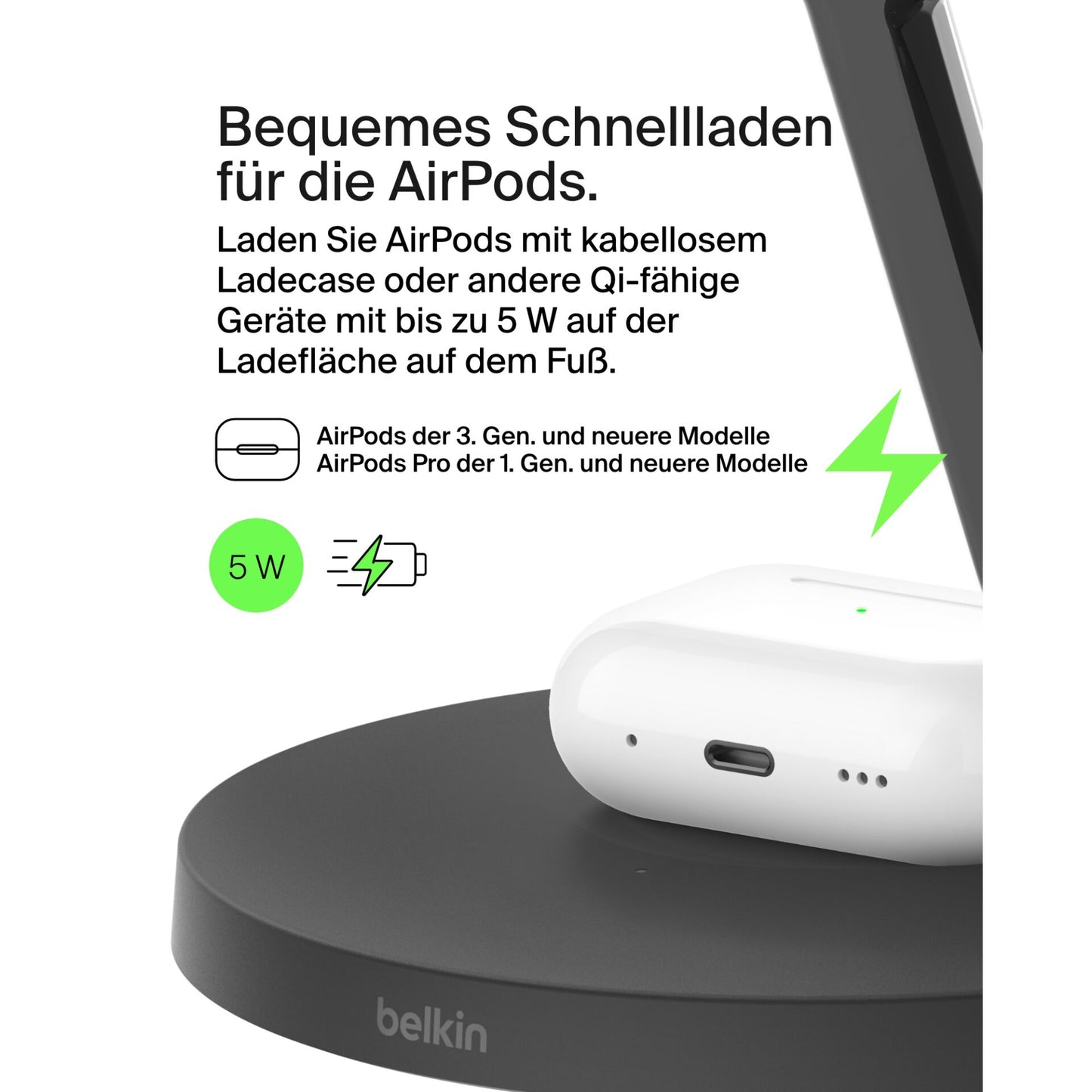 Belkin BOOST CHARGE PRO Qi2 3in1 magn.Charg.St.15W bl. WIZ032kqBK