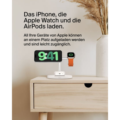 Belkin BOOST CHARGE PRO Qi2 3in1 magn.Charg.St.15W wh. WIZ032kqWH