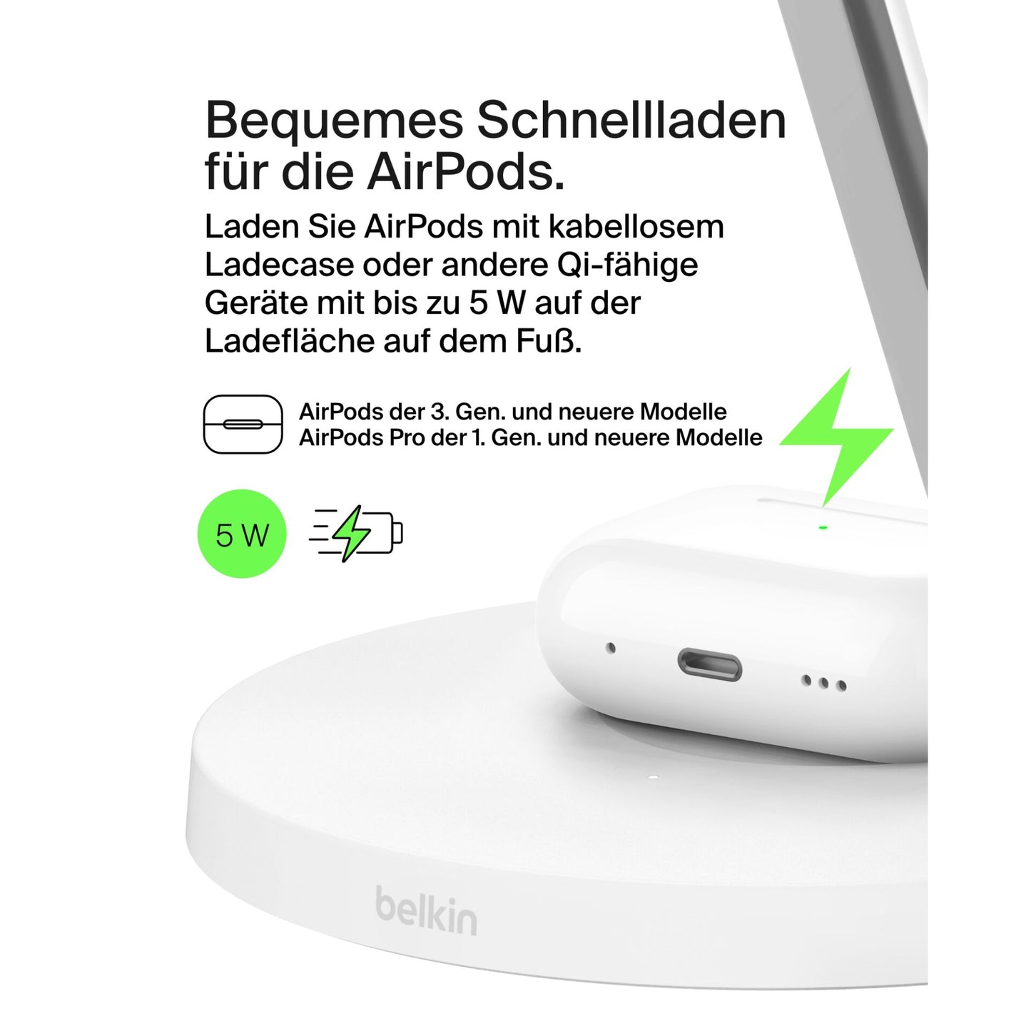 Belkin BOOST CHARGE PRO Qi2 3in1 magn.Charg.St.15W wh. WIZ032kqWH