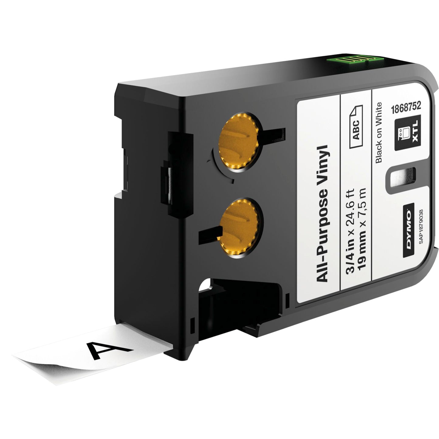 Dymo XTL All Purpose Tape Vinyl 19 mm x 7 m black to white