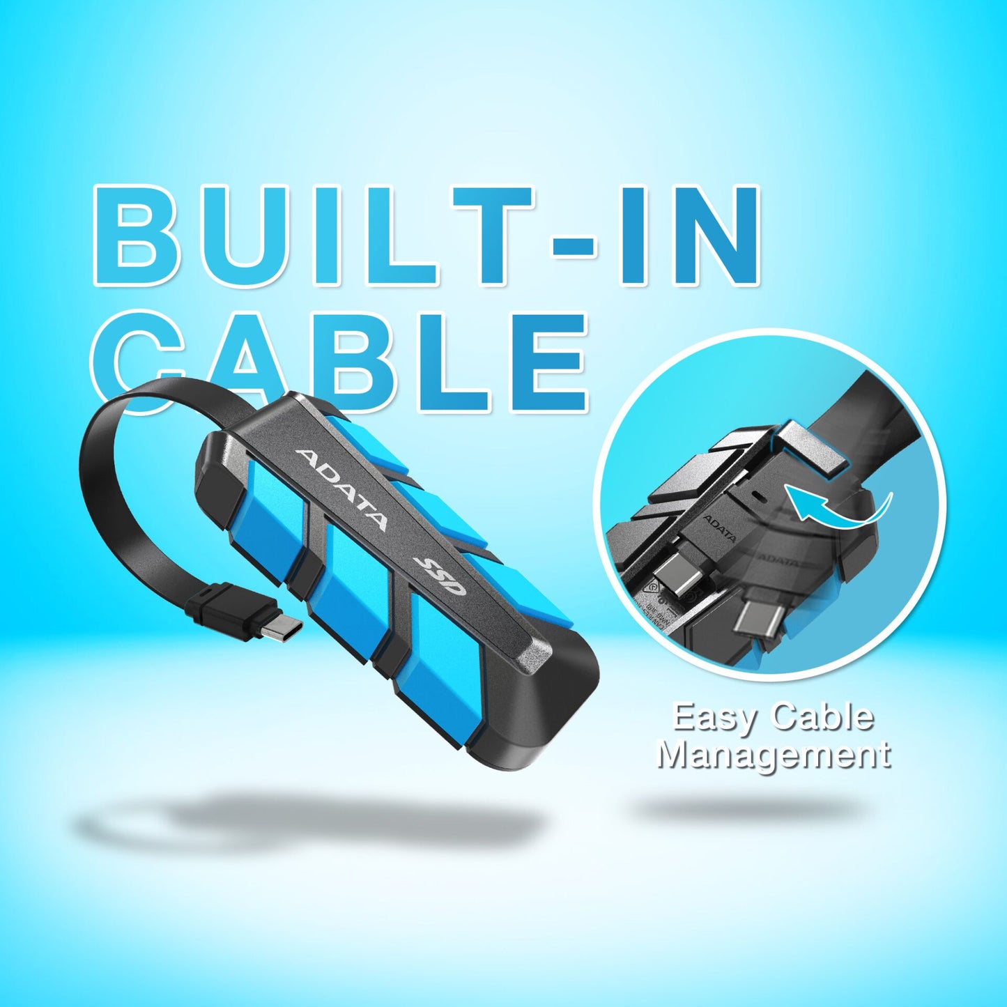 ADATA Externe SSD SC740    500GB Plug&Go blue 1050/1000  MIL.STD