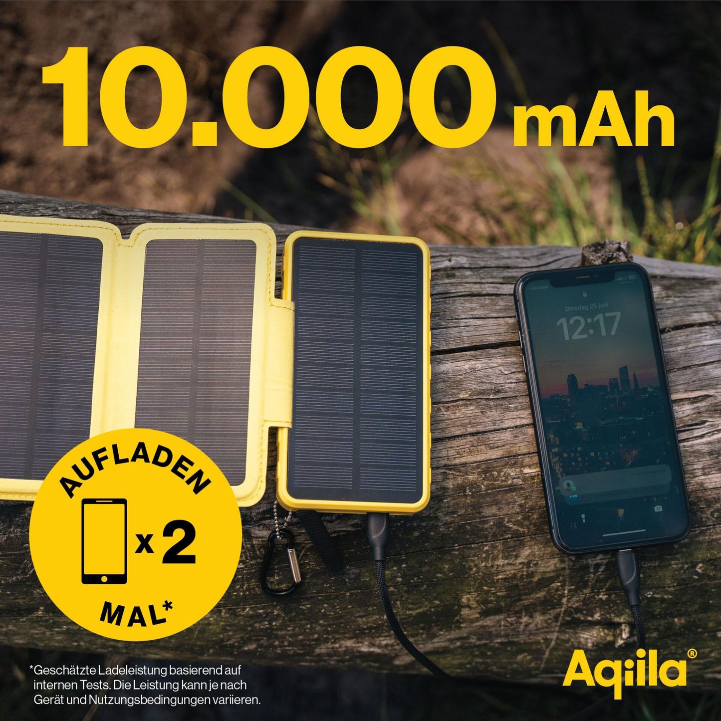 Aqiila Powerbird BS10 Solar Powerbank 20W yellow 10.000 mAh