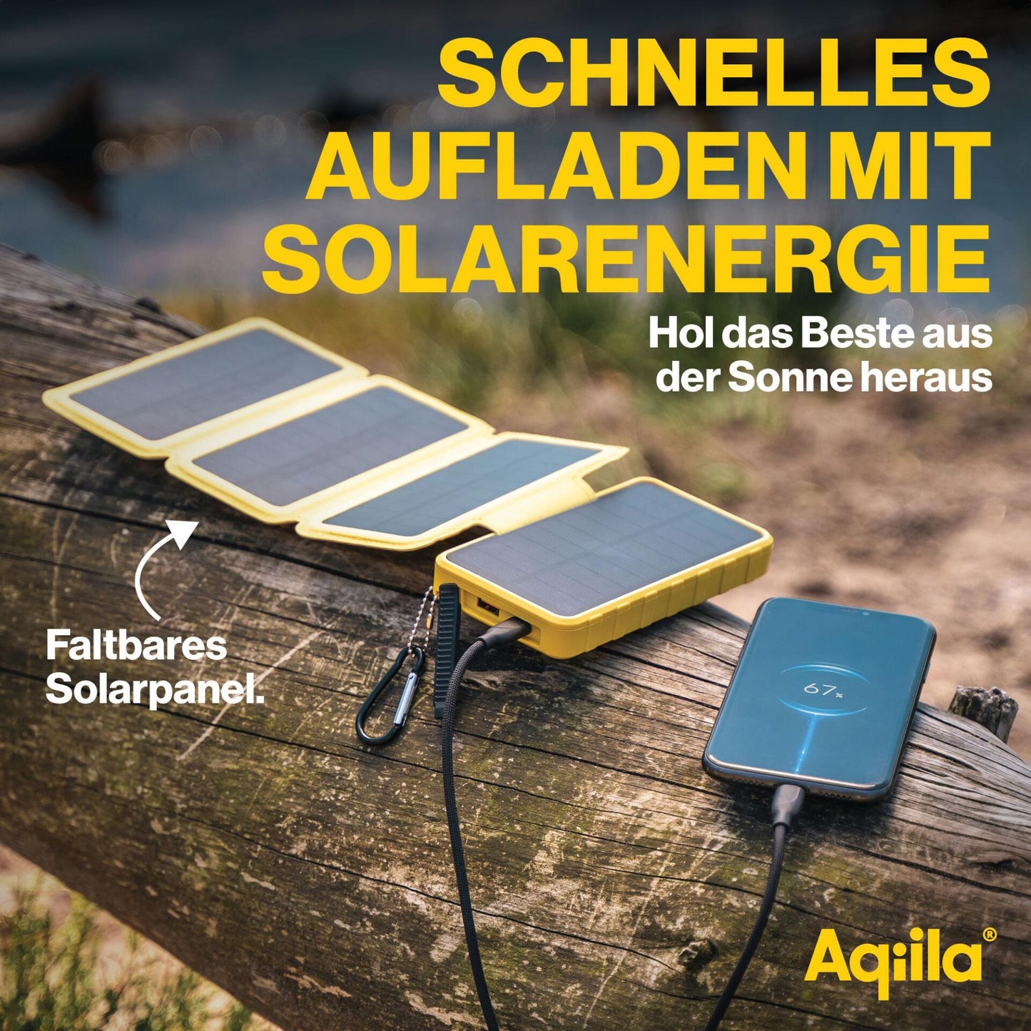 Aqiila Powerbird BS10 Solar Powerbank 20W yellow 10.000 mAh
