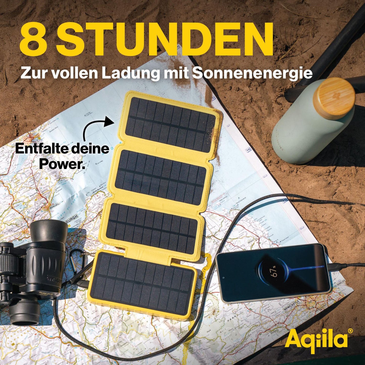 Aqiila Powerbird BS10 Solar Powerbank 20W yellow 10.000 mAh