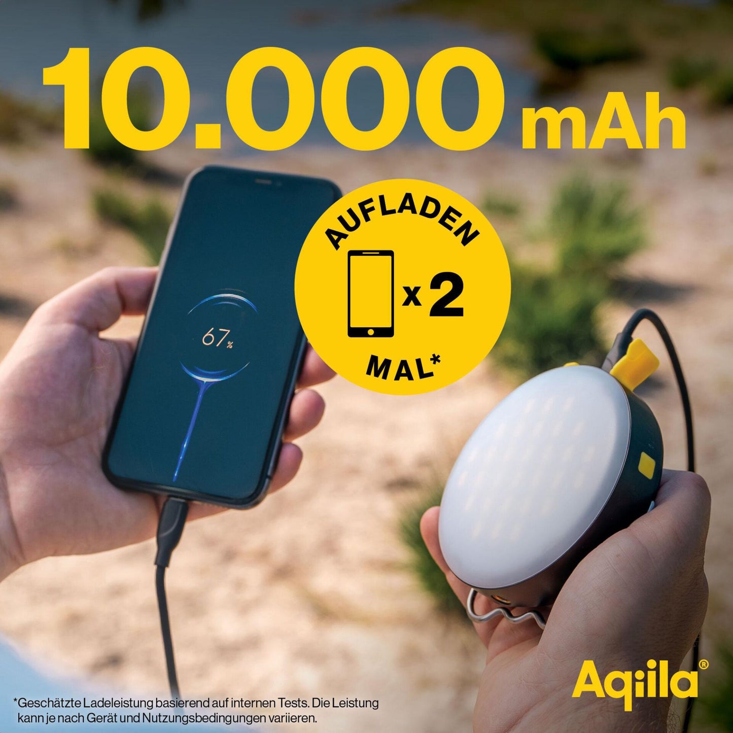 Aqiila Powerbird BL10 Powerbank Lampe 20W black 10.000 mAh