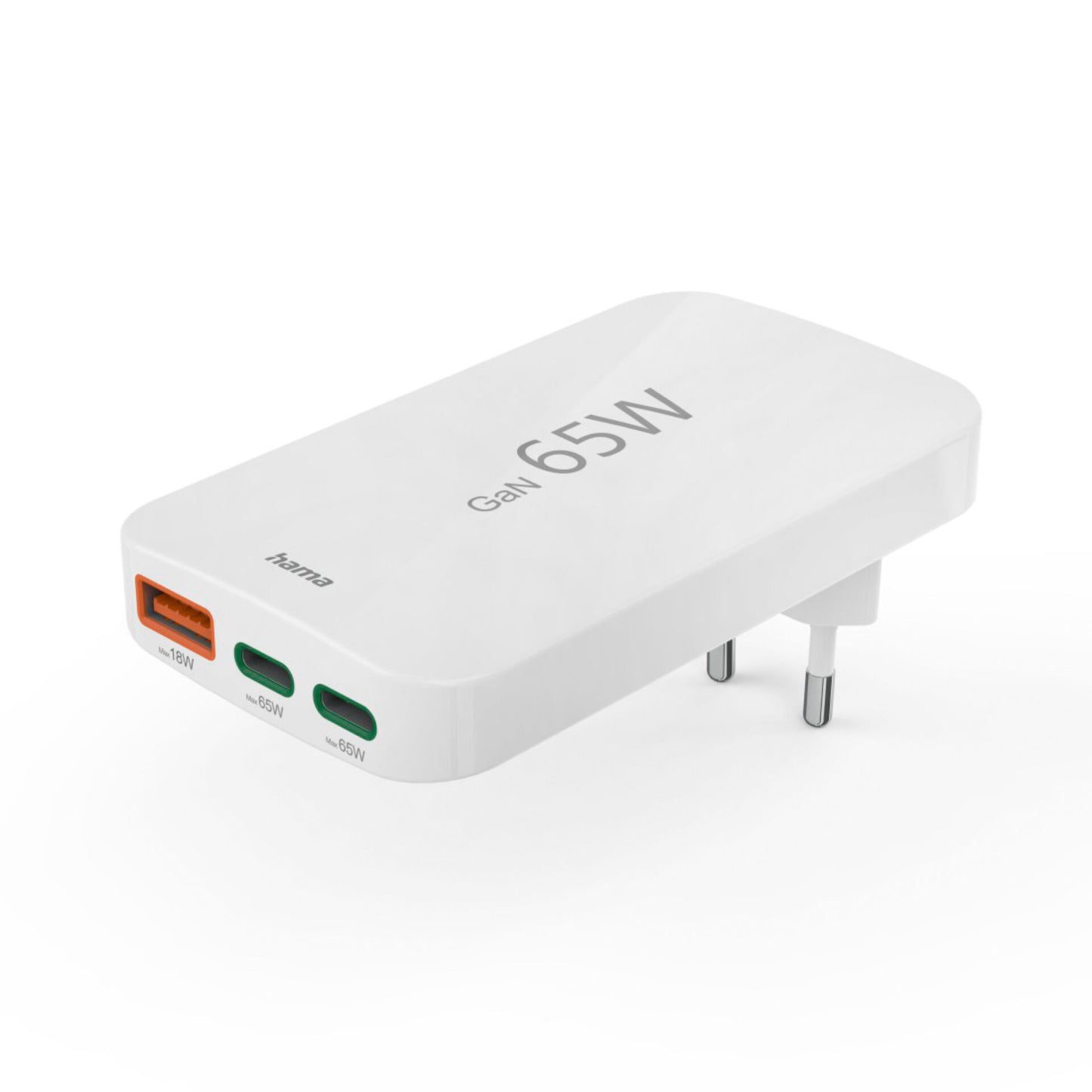 Hama flaches Mini-Ladegerät  65W 2xUSB-C/1xUSB-A, weiß     201976