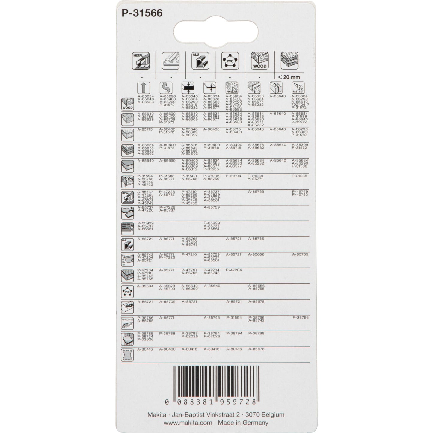 Makita Stichsägeblatt HC19RBI