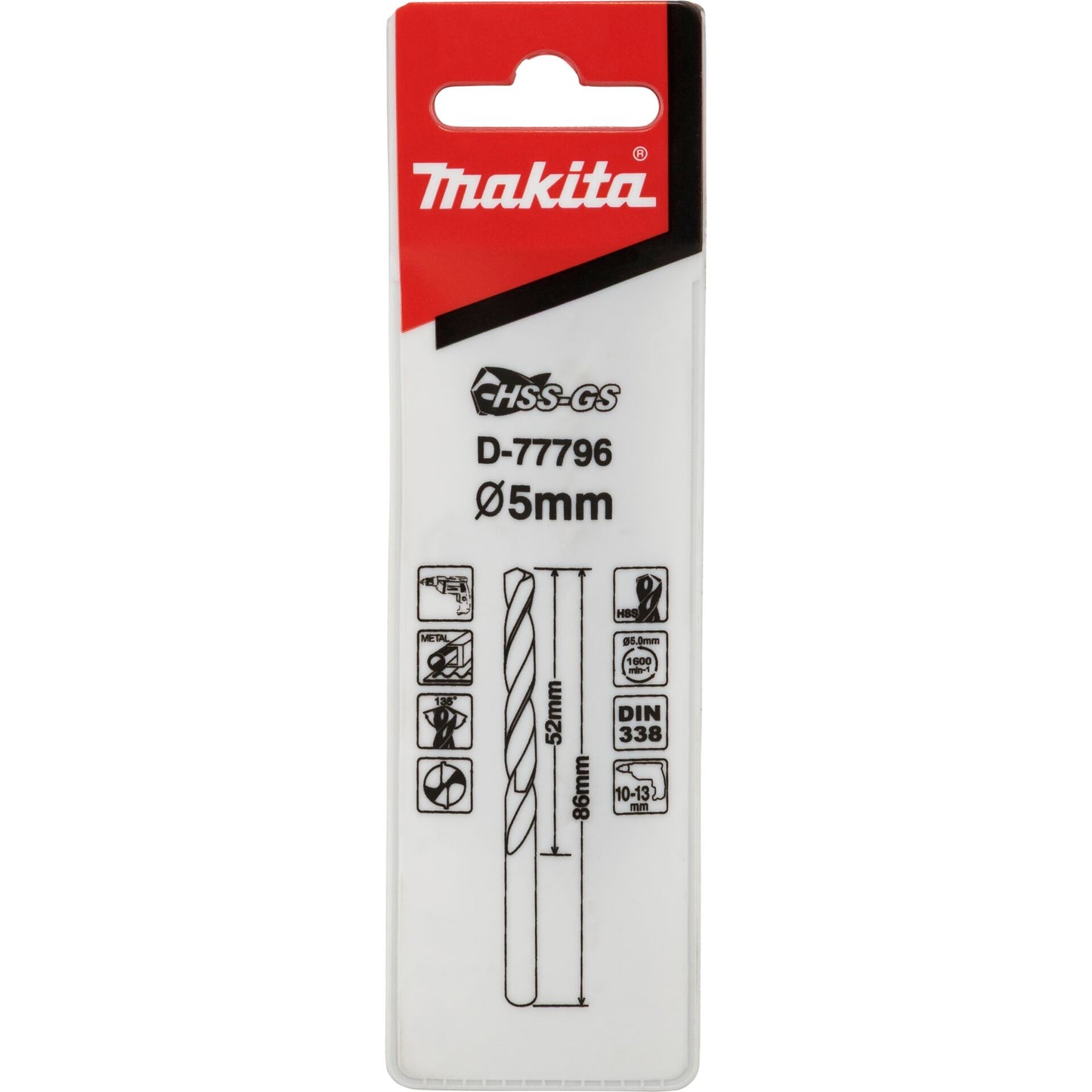 Makita Metallbohrer HSS-GS 5,0x86mm