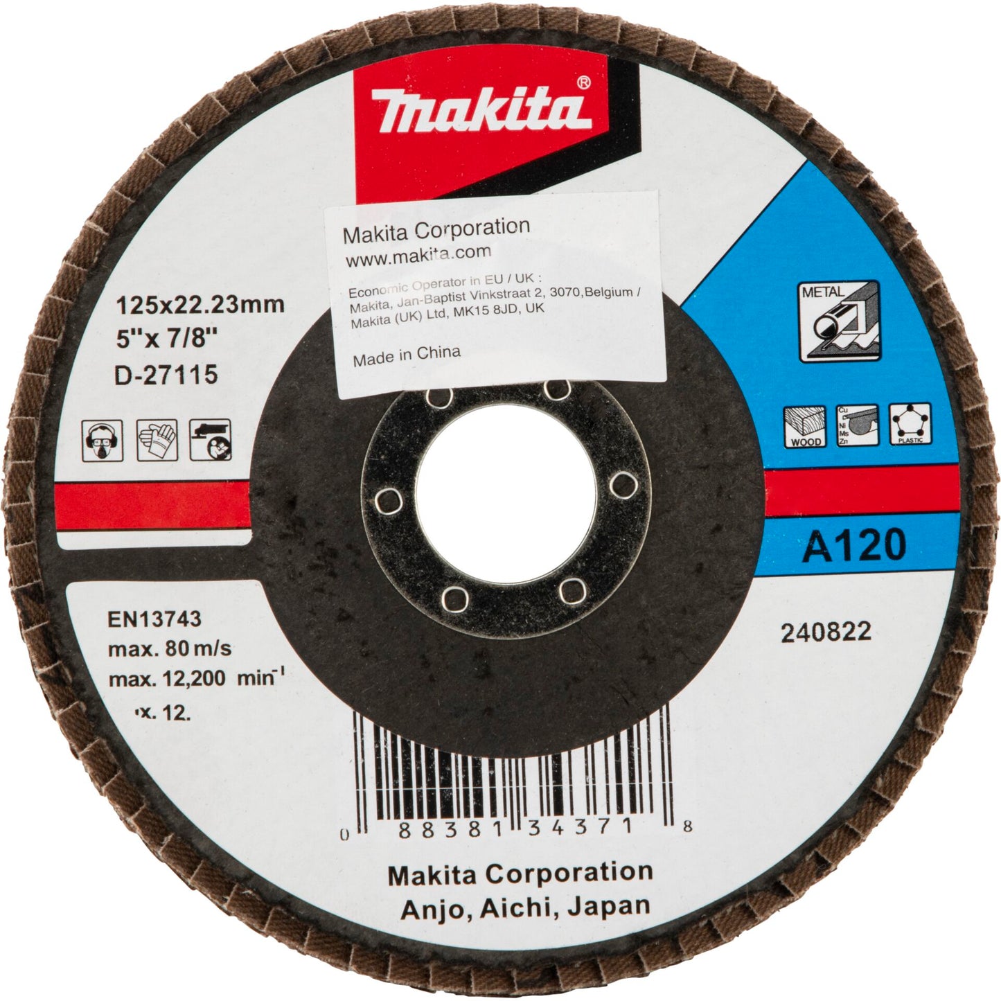 Makita Fächerschleifscheibe 125mm A120