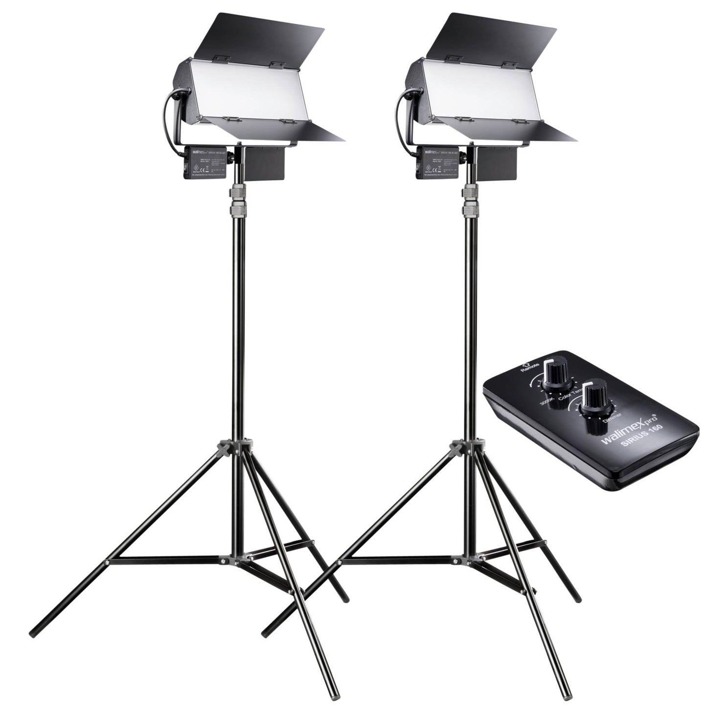 Walimex pro Sirius 160 LED 65W Bi Color 2-Pack with Tripods