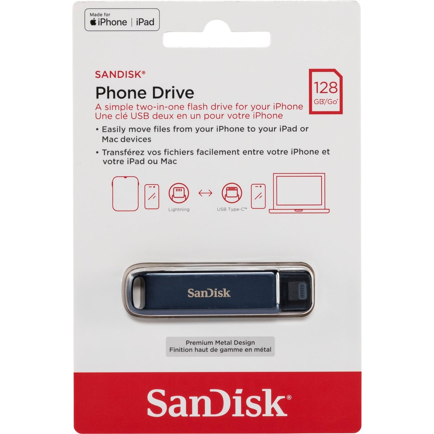 SanDisk Phone Drive  2in1  128GB USB C USB A   SDIXD0N-128G-GN6NE