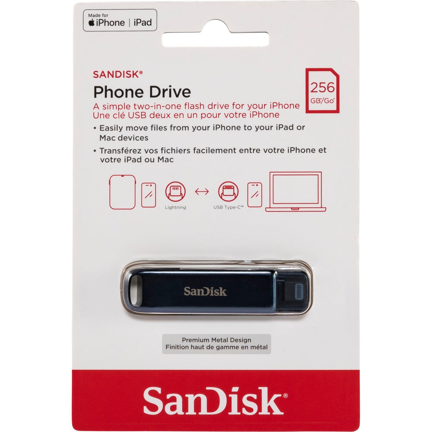 SanDisk Phone Drive  2in1  256GB USB C USB A   SDIXD0N-256G-GN6NE