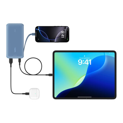 Belkin Powerbank 20.000mAh blau 30W integr.USB-C Kab. BPB024hqBL