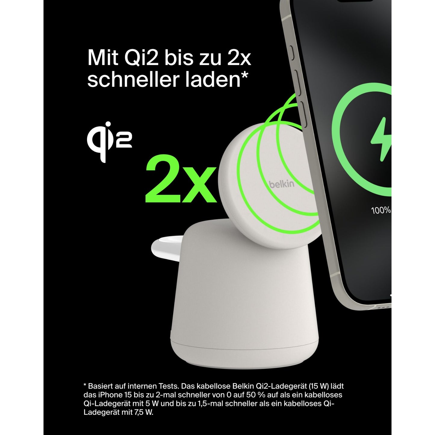 Belkin BOOST Charge PRO 15W mag. Lad.Qi2 2in1 sand    WIZ027vfH37