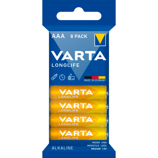 1x8 Varta Longlife AAA LR 3 Bulk Pack