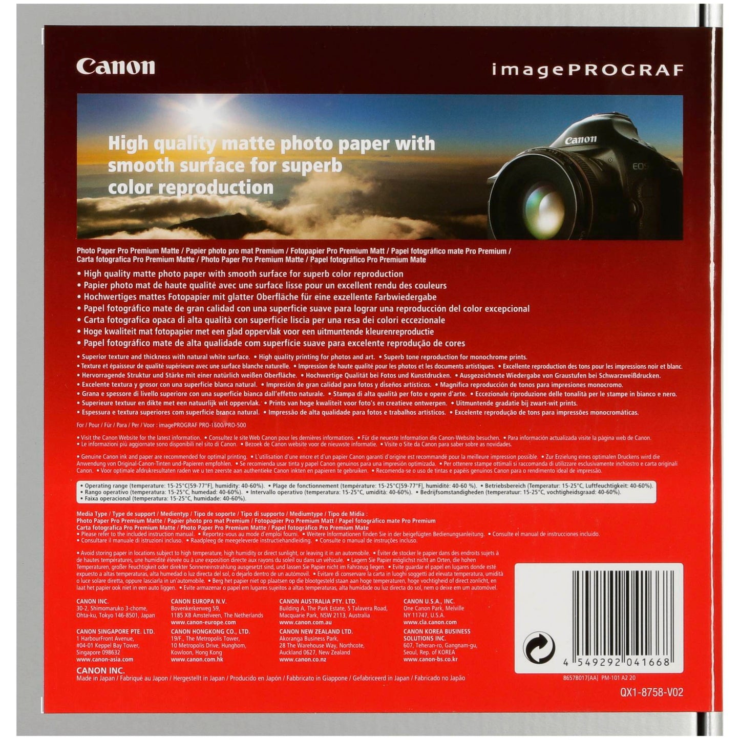 Canon PM-101 Pro Premium Matte A 2, 20 Sheet, 210 g