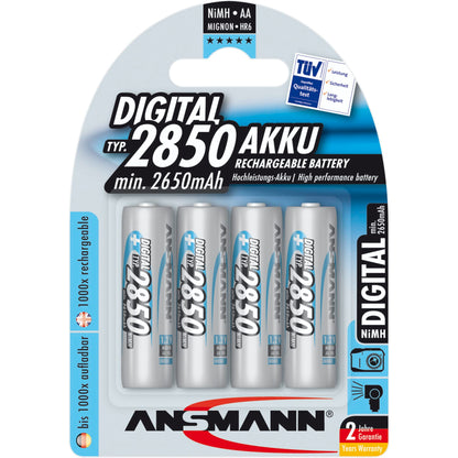1x4 Ansmann NiMH rech. battery 2850 Mignon AA 2650 mAh DIGITAL
