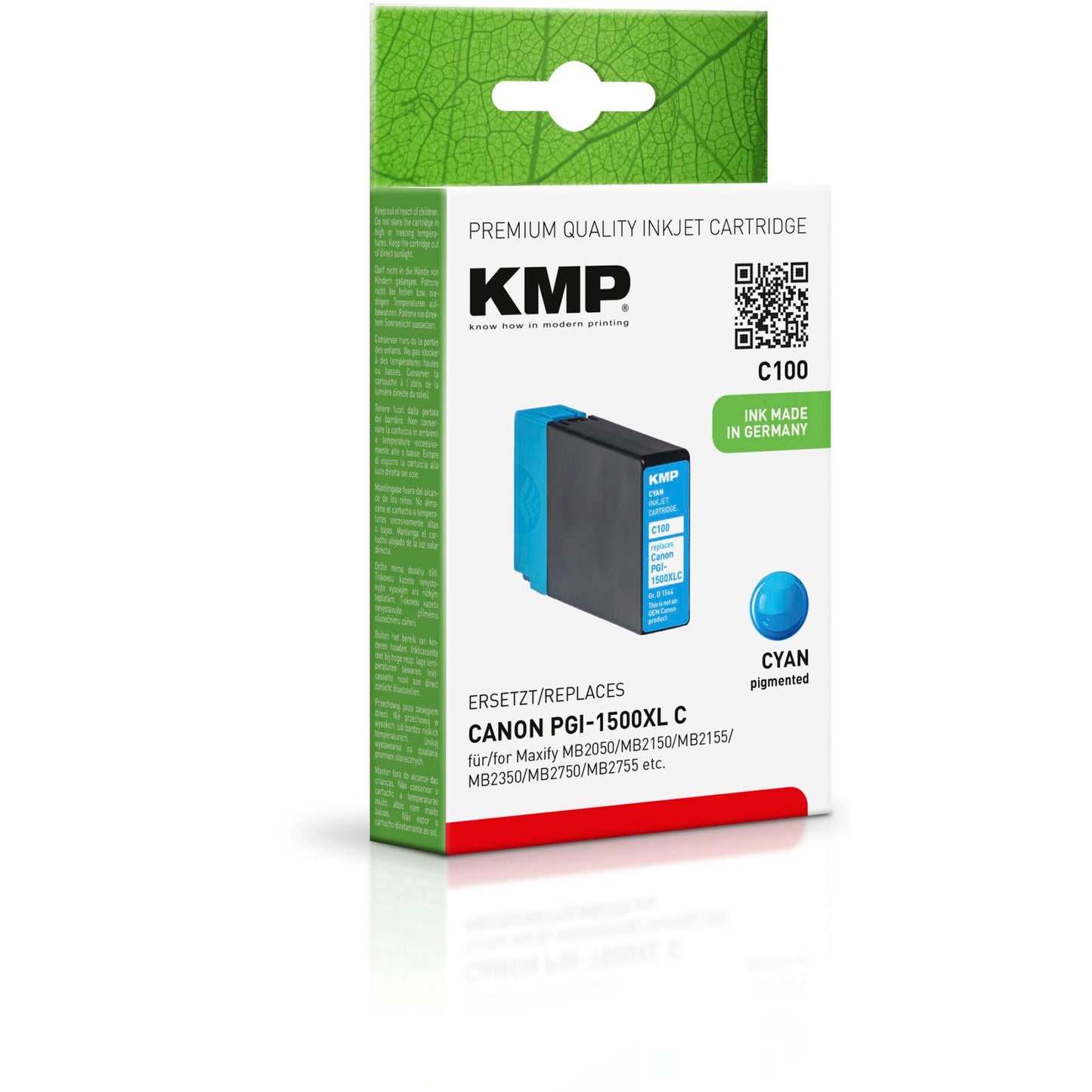 KMP C100 ink cartridge cyan compatible w.  Canon PGI-1500 XL