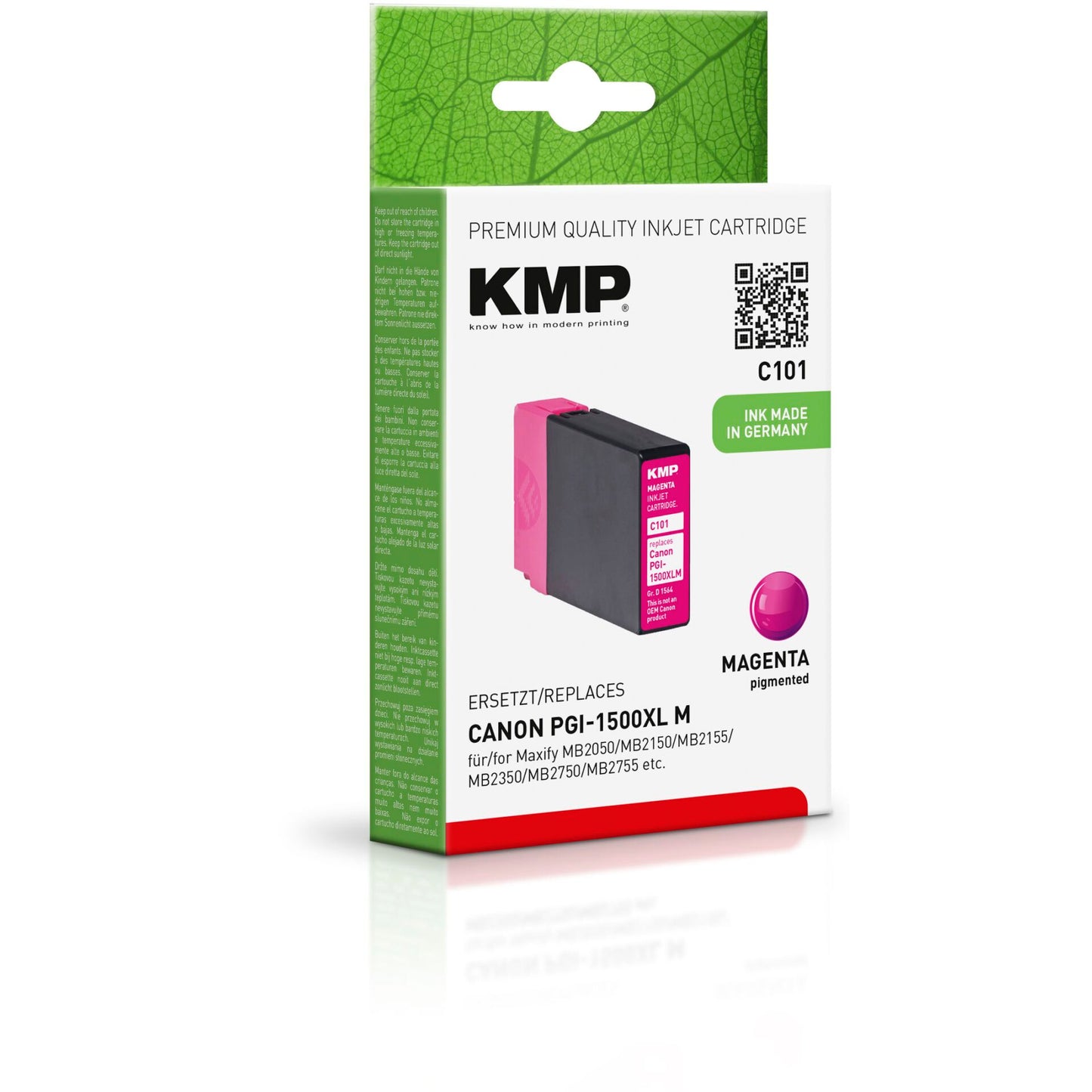 KMP C101 ink cartridge magenta compatible w.  Canon PGI-1500 XL