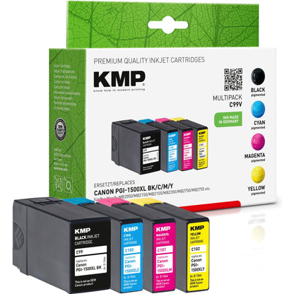 KMP C99V Multipack BK/C/M/Y compatible w.  Canon PGI-1500 XL