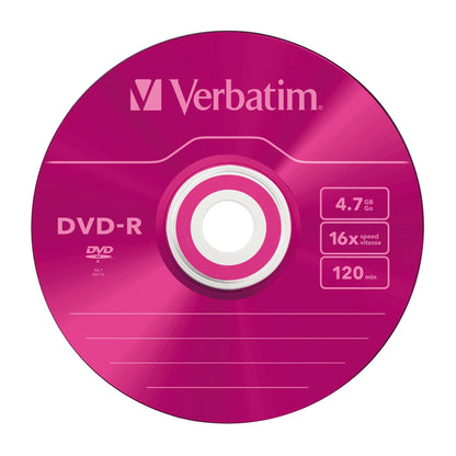 1x5 Verbatim DVD-R 4,7GB Colour 16x Speed, Slim Case