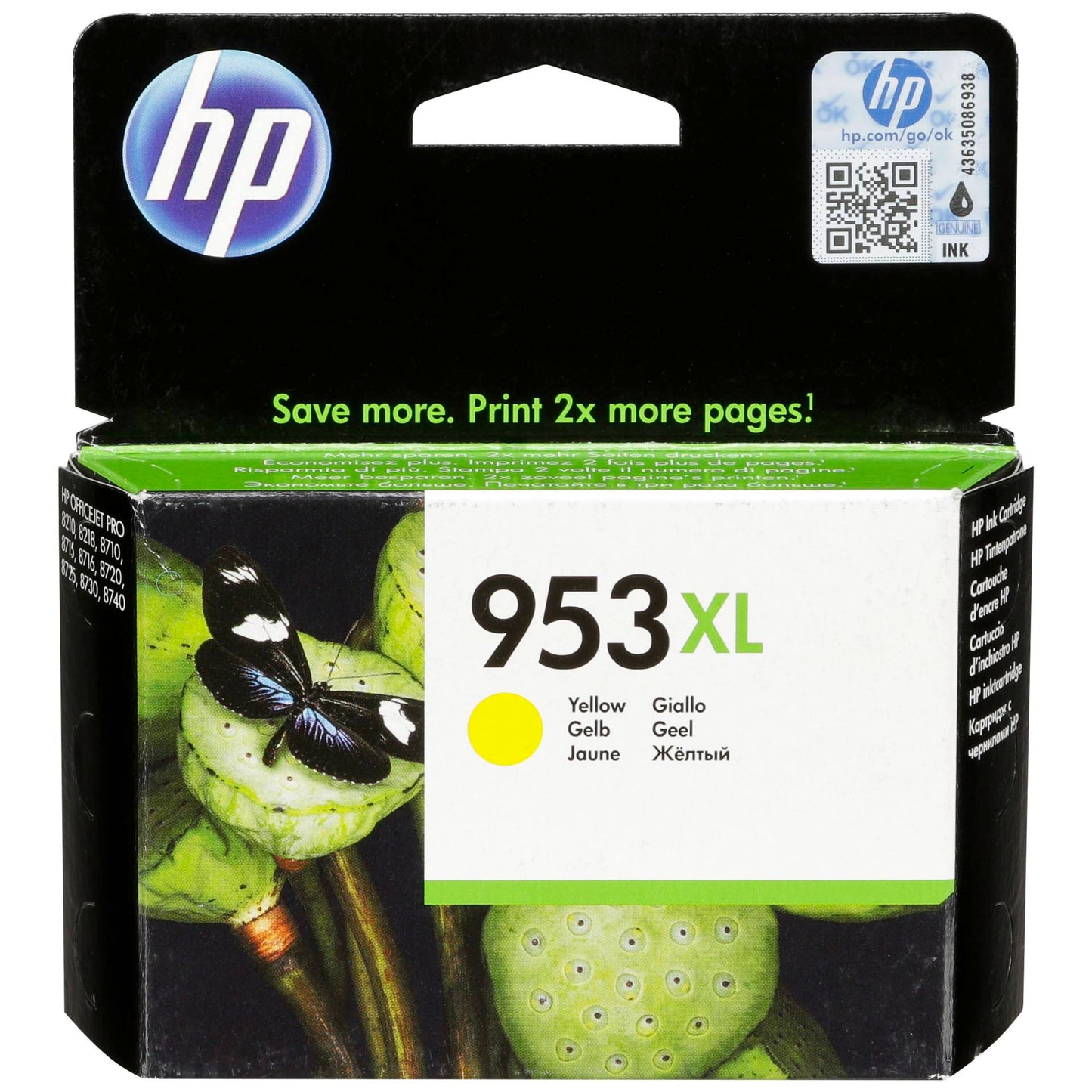 HP F6U18AE ink cartridge yellow No. 953 XL