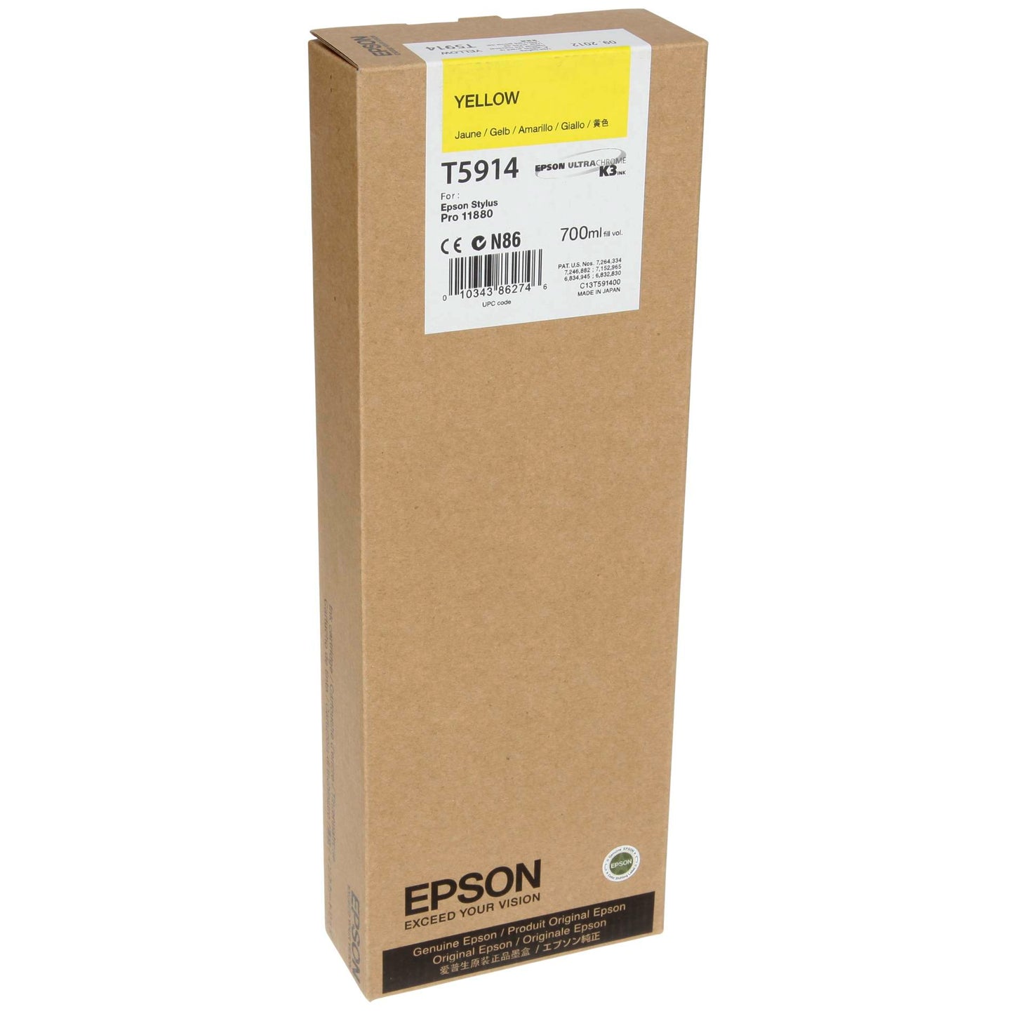Epson ink cartridge yellow T 591  700 ml             T 5914