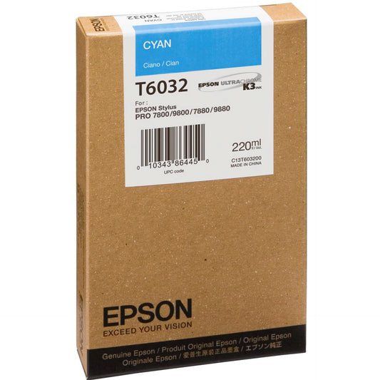 Epson ink cartridge cyan T 603  220 ml             T 6032