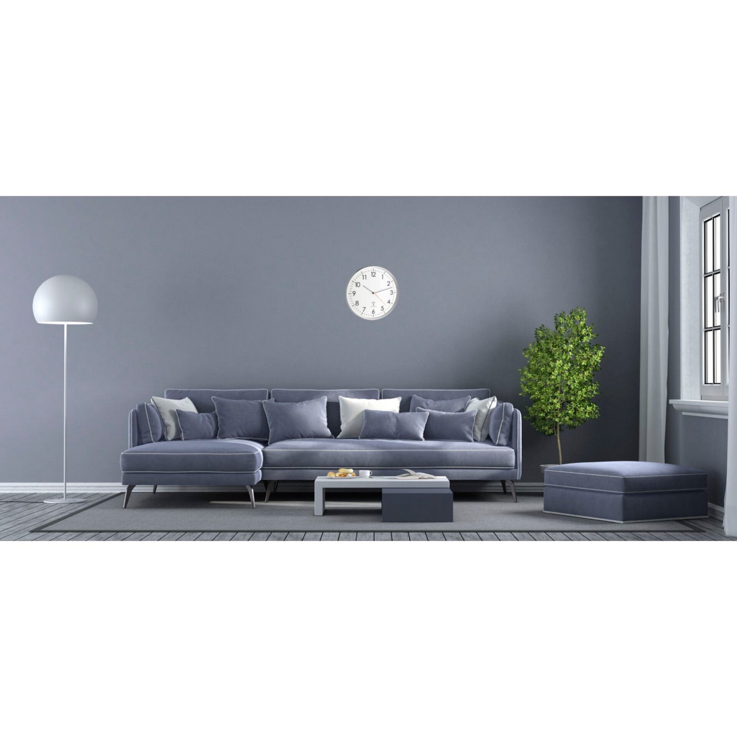 TFA 60.3514 white/silver Analogue RC Clock