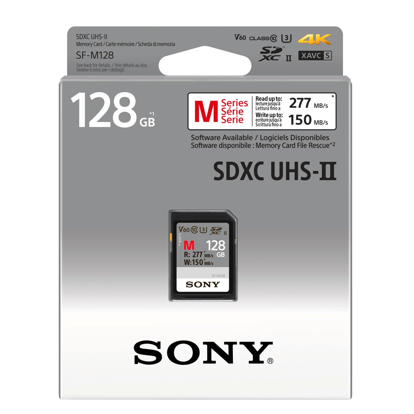 Sony SDXC M series         128GB UHS-II Class 10 U3 V60