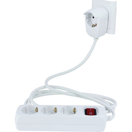 REV MultipleSocketOutlet 3+1fold 2m + switch, white, Powersplit