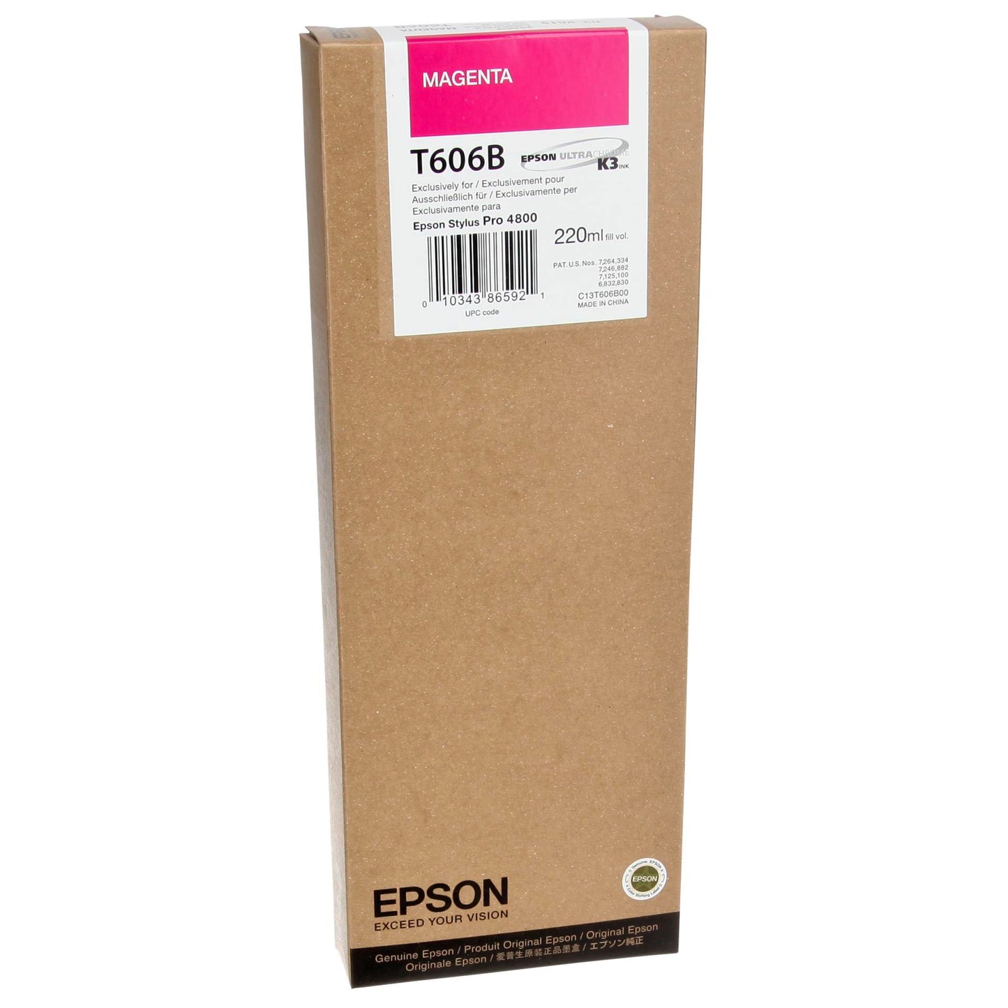 Epson ink cartridge magenta T 606  220 ml             T 606B