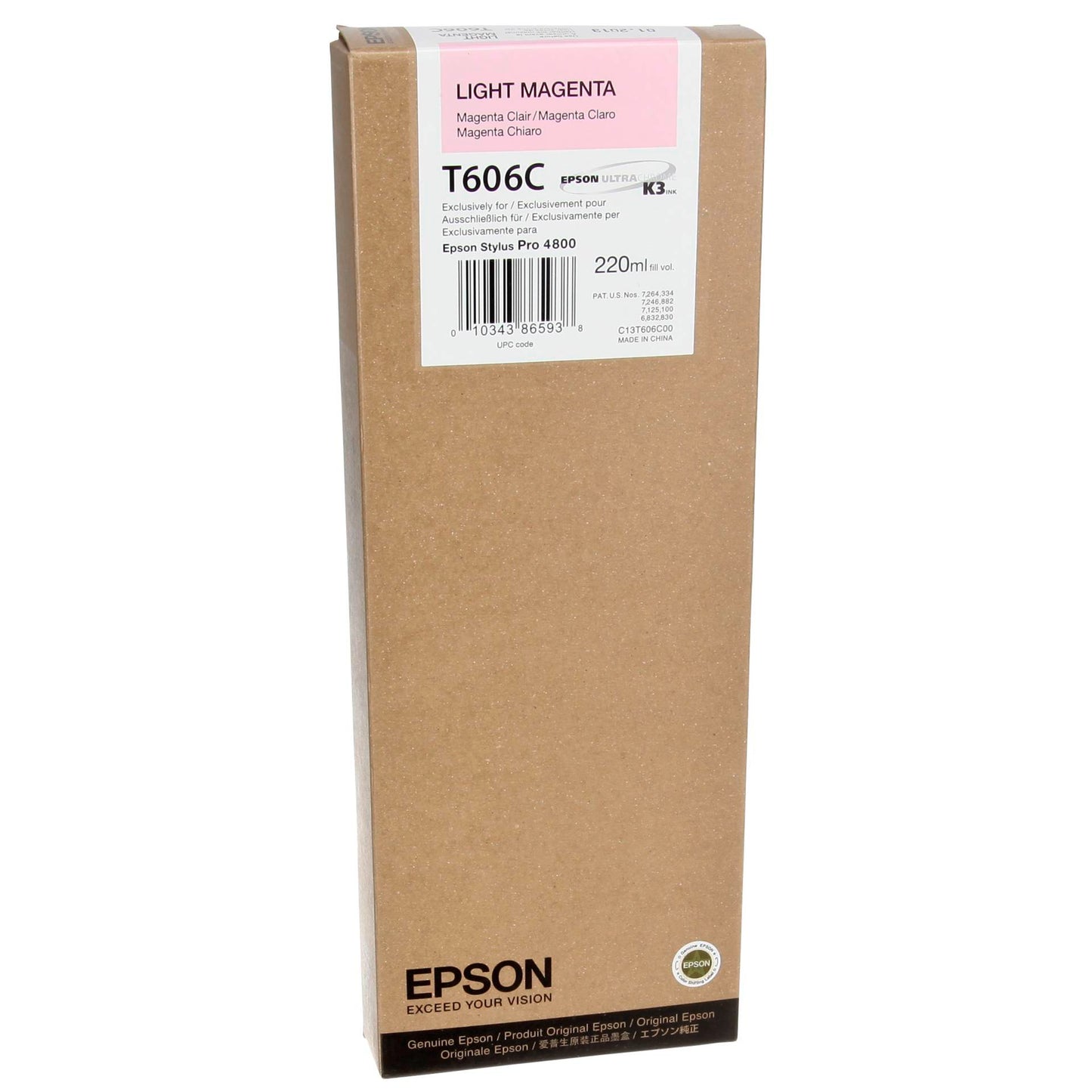 Epson ink cartridge light magenta T 606  220 ml     T 606C