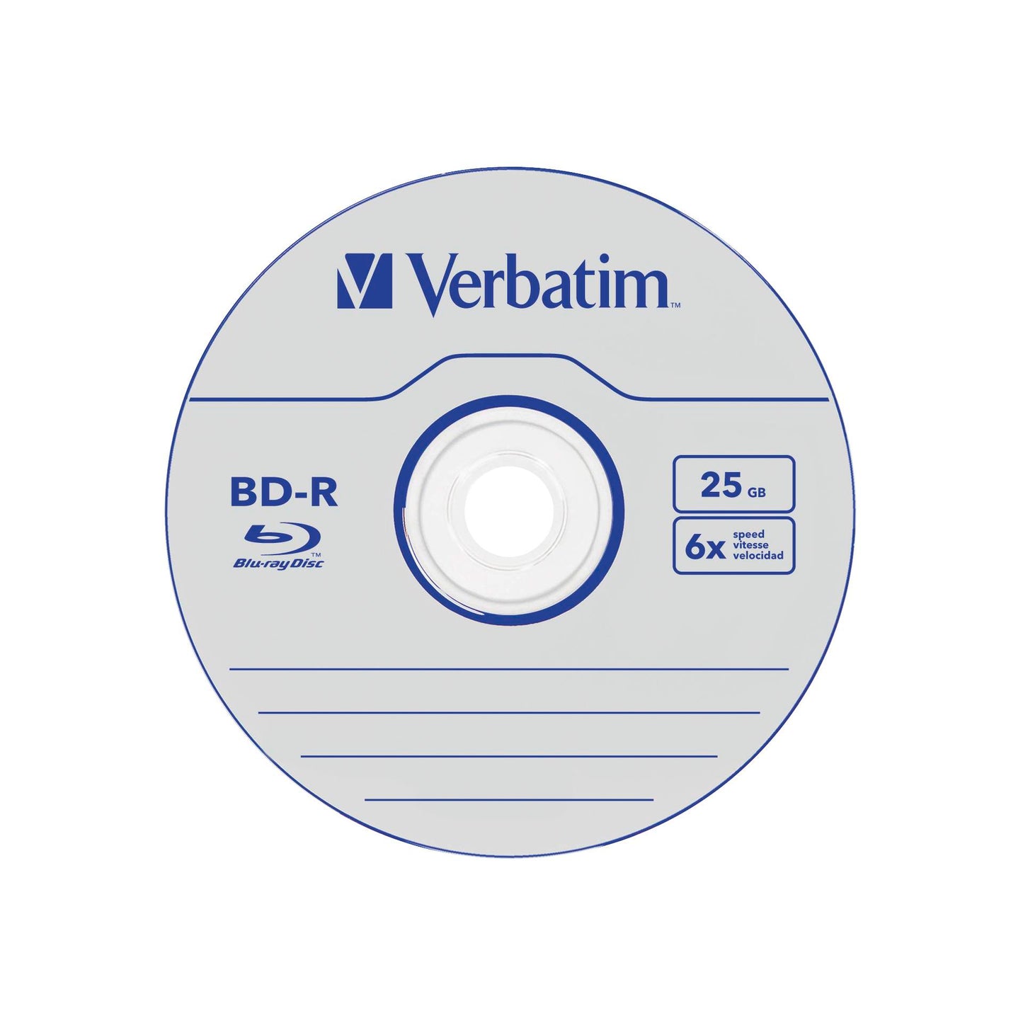 1x25 Verbatim BD-R Blu-Ray 25GB 6x Speed Datalife No-ID Cakebox