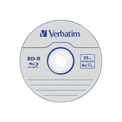 1x25 Verbatim BD-R Blu-Ray 25GB 6x Speed Datalife No-ID Cakebox