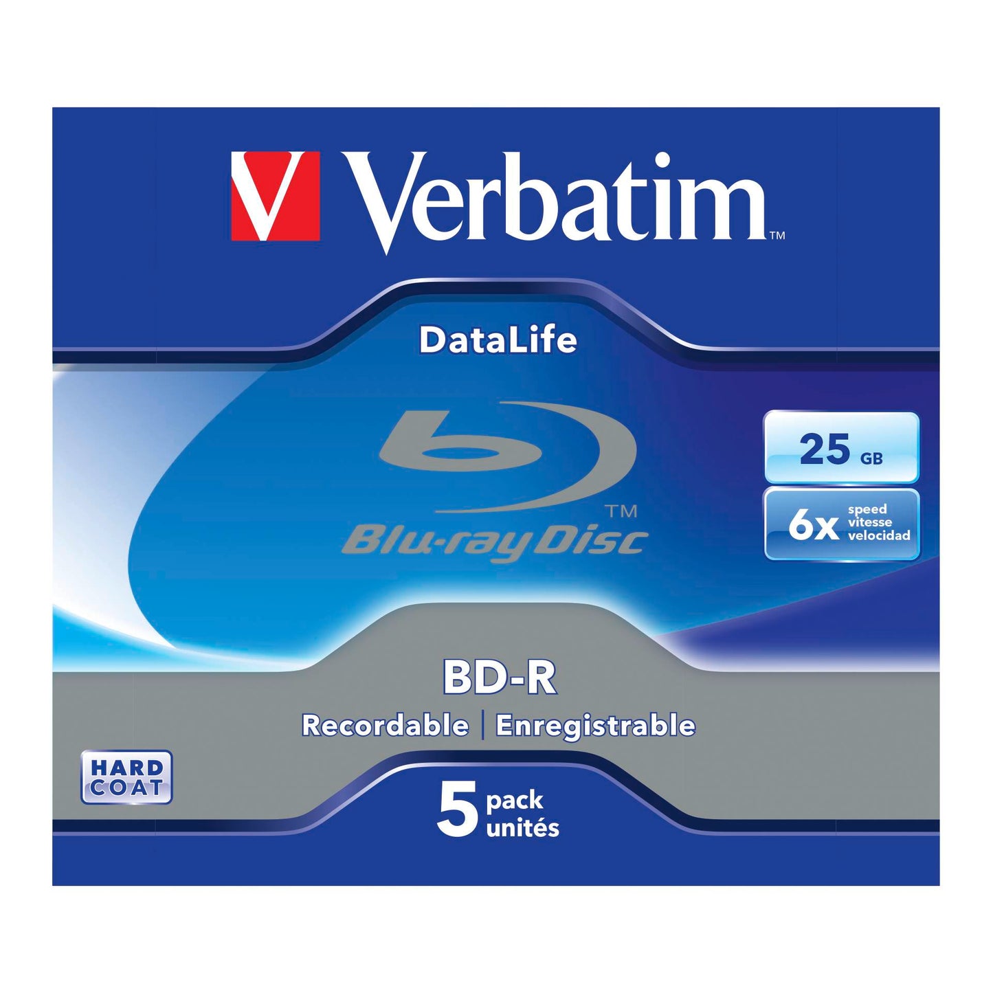 1x5 Verbatim BD-R Blu-Ray 25GB 6x Speed Datalife No-ID Jewel
